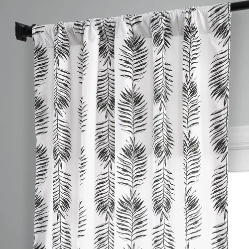 Vista 6 de HPD Half Price Drapes Cortinas florales de algodón de lujo con estampado de 84 pulgadas de largo (1 panel), modernas cortinas de oscurecimiento