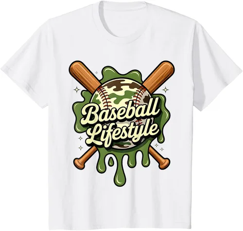 Vista 72 de Baseball Life Style 101 Apparel Youth Drip Baseball Boys Kid Camiseta