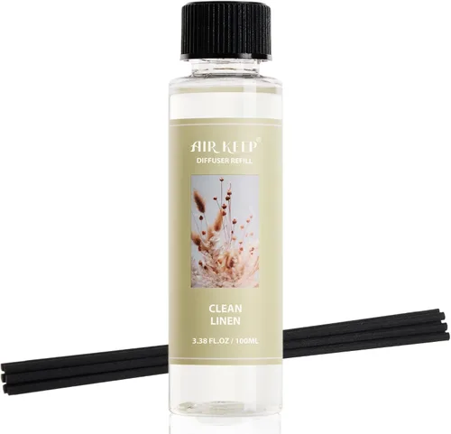Vista 64 de Airkeep Juego de difusor de varillas – 3.38 onzas líquidas (3.4 fl oz), difusor de aroma de bambú para el hogar, incluye 8 varillas difusoras