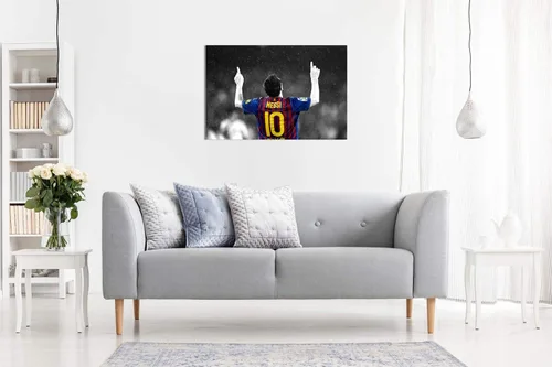 Vista 4 de Lionel Messi Barcelona Fc - Lienzo decorativo para pared (12 x 8 pulgadas)