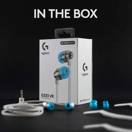 Vista 8 de Logitech G Auriculares 333 VR para Oculus Quest 2 - Listo para Oculus - Cable y correas de longitud personalizada - Audio de controlador dual