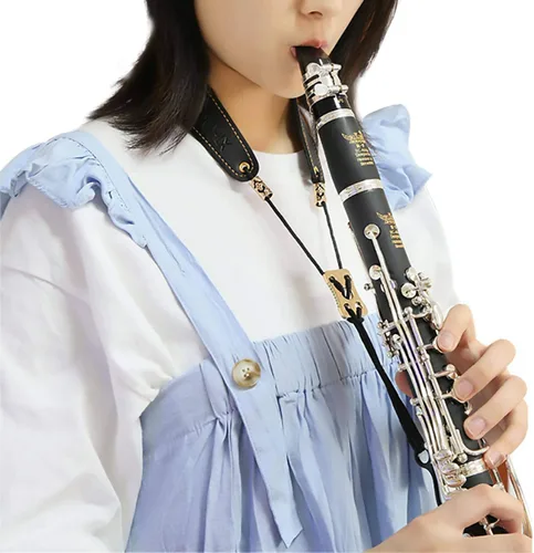 Vista 5 de Kit de limpieza de clarinete y correa para el cuello de clarinete negro
