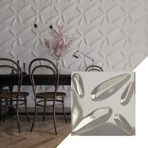 Vista 32 de Ekena Millwork 19 5/8 pulgadas de ancho x 19 5/8 pulgadas de alto, pétalo EnduraWall decorativo 3D, cobre envejecido (cubre 2.67 pies cuadrados).