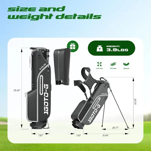 Vista 7 de Bolsa de Golf con Soporte Junior - Bolsa de Golf Juvenil para Edades 6-14, Bolsa de Golf con Soporte Ligera para Niños