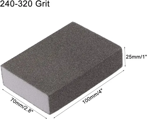 Vista 2 de uxcell Bloque de esponja de lijado, grano 240-320, 3.937 in x 2.756 in x 0.984 in
