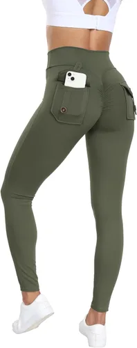 Vista 3 de gymfrog Leggings con levantamiento de glúteos para mujer, sin costuras, de cintura alta, pantalones de yoga, leggings fruncidos