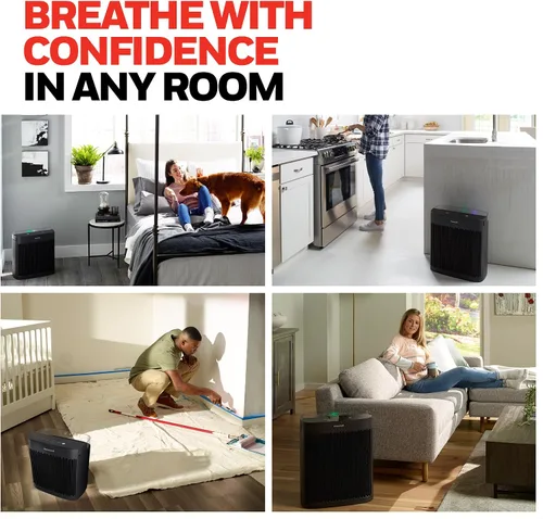 Vista 6 de Honeywell Allergen Plus - Purificador de aire HEPA para el hogar, habitaciones grandes de hasta 900 pies cuadrados, filtro HEPA que reduce el polvo