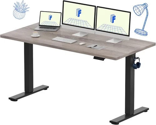 Vista 26 de FLEXISPOT EN1 - Escritorio de pie de una pieza, 40"x24" de escritorio sin costuras, eléctrico, altura ajustable para oficina en casa, salas de Negro
