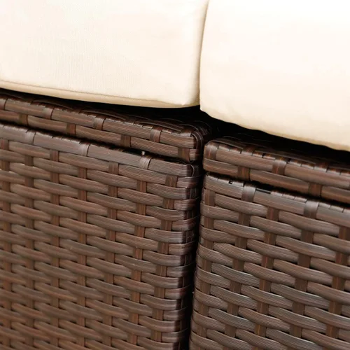 Vista 5 de RADIATA Juegos de conversación al aire libre muebles de patio sofá conjunto 2 unids gris PE Rattan mimbre conversación conjuntos de conversación