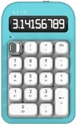 Vista 11 de AZIO IZO Calculadora mecánica inalámbrica y teclado numérico (Rojo/Oro) - Bluetooth 5.0 y USB, interruptor mecánico Gateron-Blue, 9 modos