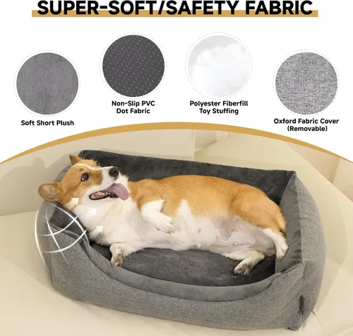 Vista 6 de Cama térmica para perros con almohadilla térmica de detección automática, 3 ajustes de temperatura y cable resistente a las masticaciones