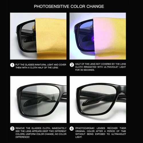 Vista 2 de HCYCFY Gafas de sol polarizadas fotocromáticas para hombres y mujeres, protección UV, gafas de ciclismo de seguridad para deportes al aire libre