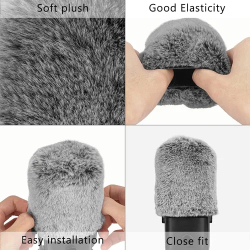 Vista 3 de Geekria For Creators - Parabrisas peludo compatible con Elgato Wave: 1, onda: 3 micrófonos DeadCat Wind Cover Muff, cubierta de pelusa, reducción