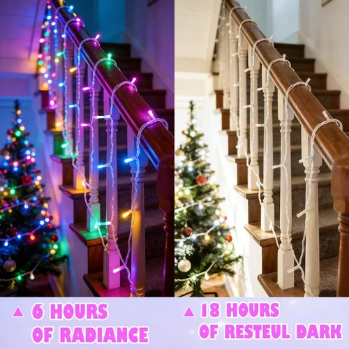 Vista 2 de ANJAYLIA Guirnalda de luces de Pascua que funciona con pilas, 20 luces LED pastel de 9.8 pies, guirnalda de luces pequeñas impermeables para Luces
