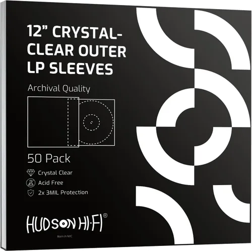 Vista 12 de Hudson Hi-Fi - Fundas interiores antiestáticas para discos de vinilo de 50 unidades - Fundas transparentes duraderas para discos - Protege tus