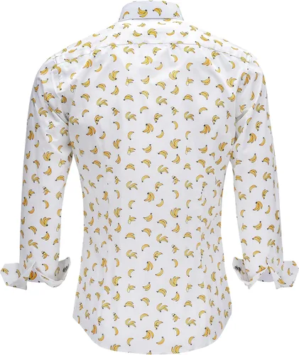Vista 2 de Riniko Kim Camisa de manga larga Oxford de corte entallado para hombre, 100% algodón