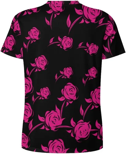 Vista 6 de Red Rose Men's Graphic T-Shirt Personalized Short-Sleeve Tee Shirts Fashion Shirts Top for Home Work