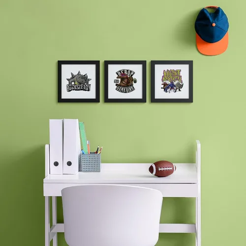 Vista 2 de Trends International Gallery Pops Nickelodeon Teenage Mutant Ninja Turtles: Mutant Mayhem - Paquete de arte de pared con insignia de villanos