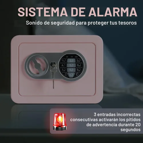 Vista 3 de Caja de seguridad de 0.23 pies cúbicos, pequeña con bolsa ignífuga, llaves y código de acceso, caja de seguridad electrónica digital para efectivo