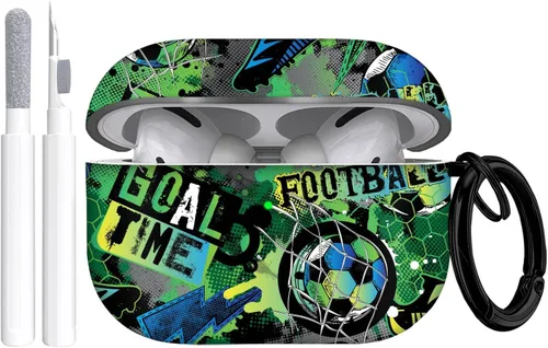 Vista 11 de Gedicht Funda para Airpods Pro, lindo diseño de fútbol de TPU suave fundas para Airpods Pro 1ª generación, a prueba de golpes para Airpods Pro 2019