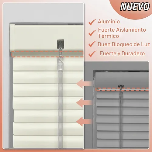 Vista 3 de Mini persianas de aluminio de 1 pulgada con lamas de metal oscurecedoras, persianas venecianas horizontales nuevas para ventanas, anti-UV