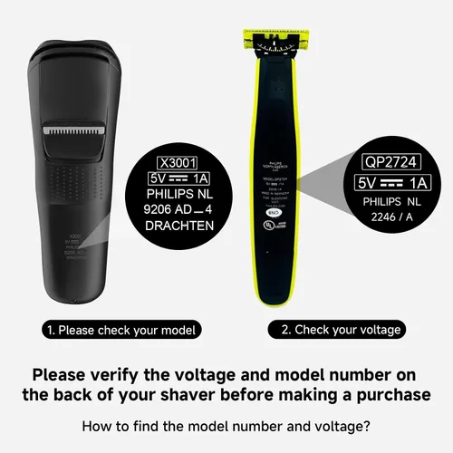 Vista 3 de Cable de carga USB de 5 V para Phillips Power Shaver Cable de carga USB de 5 V para Philips Norelco One Blade QP2724 QP2834 QP1924 QP4631 QP6542