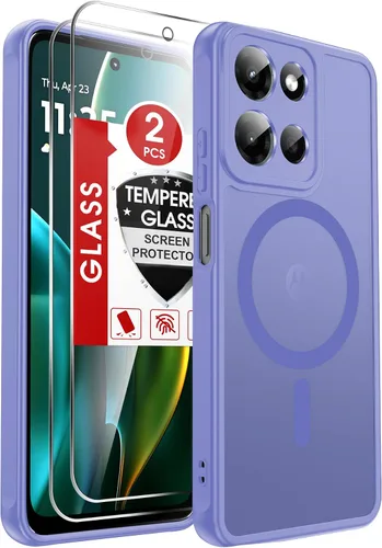 Vista 336 de LeYi Funda para teléfono Samsung-S23: protector de pantalla e imán MagSafe Púrpura