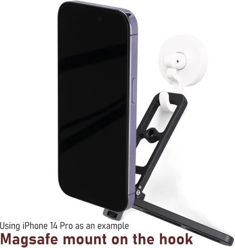 Vista 5 de Trípode de bolsillo compatible con MagSafe, sujeción magnética resistente, altura ajustable para teléfonos MagSafe, ideal para vlogging