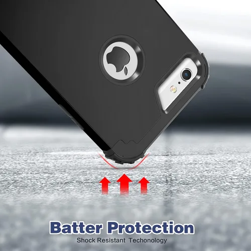 Vista 7 de IDweel Funda para iPhone 6S Plus con protector de pantalla de vidrio templado, para iPhone 6 Plus, 3 en 1, a prueba de golpes, delgada, híbrida