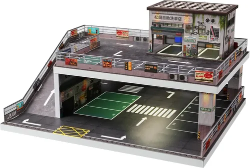 Vista 7 de Kivcmds - Vitrina para Hot Wheels Matchbox Toy Car Monster Truck Lighted Ramp Scene Diorama Garage Parking for 1/64 Diecast Car,Maximum Hold 40+