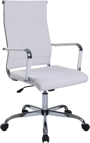 Vista 13 de Silla de escritorio de oficina, sillas de trabajo rodantes de cuero negro