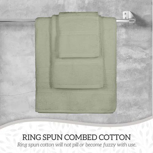 Vista 5 de GREEN LIFESTYLE Juego de toallas de algodón de lujo de 8 piezas, toallas de baño suaves y absorbentes, toallas de mano y paños para el baño, toallas