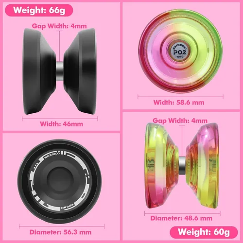 Vista 3 de P02 PC para principiantes YoYo + Pro Metal yoyo Responsive Dual Mode Yo Yo Top Finger Spin, Yoyo Trucos de Yoyo, yoyo para principiantes y adultos