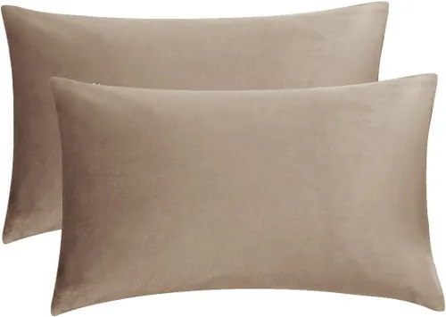 Vista 218 de GIGIZAZA Juego de 2 fundas de almohada doradas de terciopelo de 20 x 20 pulgadas para sofá Almohadas para sofá, tela texturizada suave de 9.88