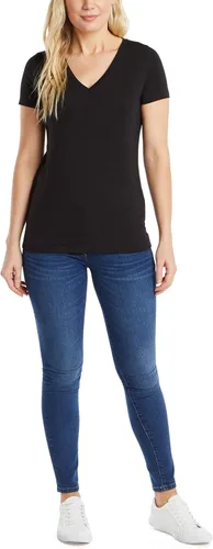 Vista 2 de Nautica Camiseta de algodón elástico con cuello en V para mujer Easy Comfort