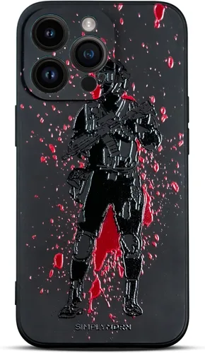 Vista 14 de SIMPLYMDRN Funda delgada para iPhone 12 Pro Max, diseño de guerrero, funda genial para hombres, funda de soldado de combate, delgada y flexible