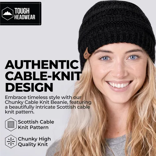 Vista 2 de Gorro de punto para mujer, cálido y suave, elástico, para clima frío de Tough Headwear
