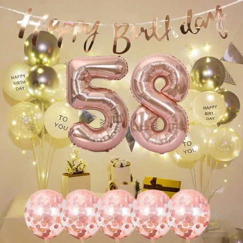 Vista 3 de Decoración de cumpleaños número 36, globos de papel de aluminio, globos de látex para fiesta de cumpleaños de 36 años, globos de helio, globos