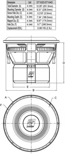 Vista 3 de CERWIN-VEGA! Stroker ST102D - Sistema de subwoofer de audio para automóvil de 2 ohmios 800 W RMS dual de 10 pulgadas