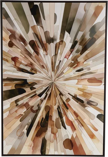 Vista 12 de Deco 79 Lienzo decorativo radial con marco plateado, 47 x 2 x 47 pulgadas, color azul
