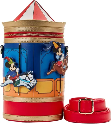 Vista 2 de Loungefly Disney Brave Little Tailor Mickey y Minnie Mouse Carousel - Bolso cruzado