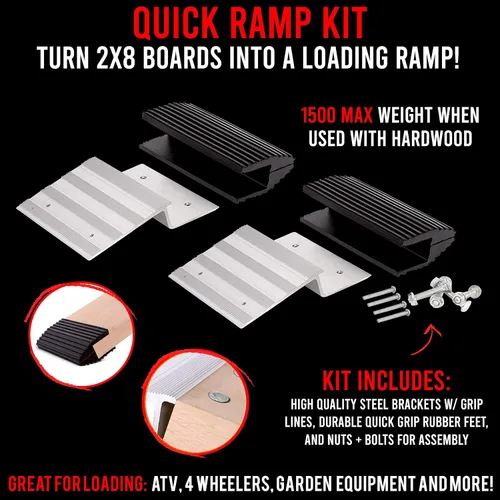 Vista 3 de AFA Tooling - Kit de rampa de carga para camiones y remolques Crea rápidamente una rampa ancha con madera de 2 x 8: simplemente conecta soportes