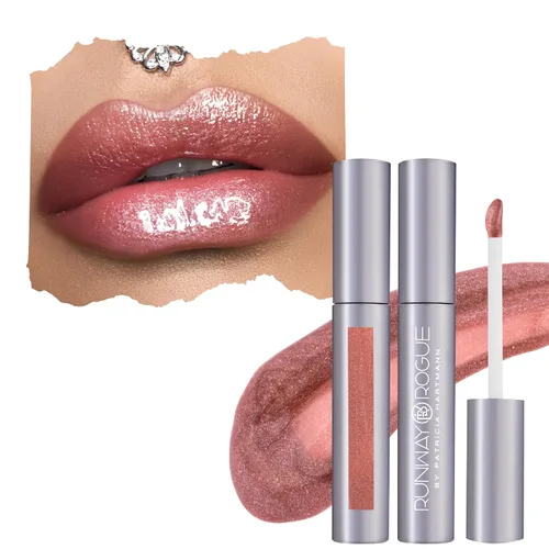Vista 9 de Runway Rogue Brillo de labios clásico, brillo labial hidratante ultra transparente rosa perlado pálido, 'Bride in Show