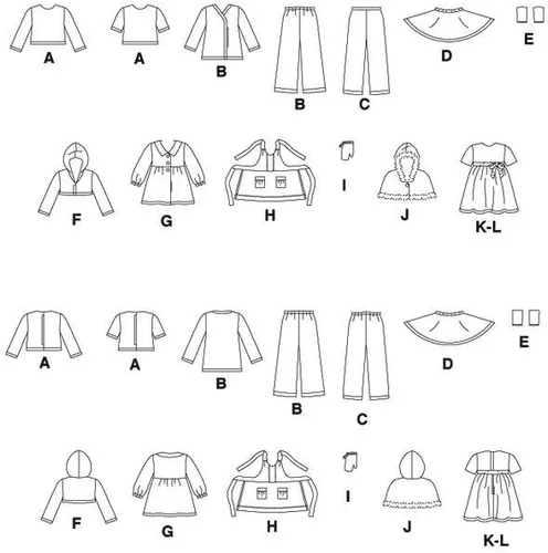Vista 7 de McCall's Patterns M6006 Ropa para muñeca de 18 pulgadas, talla única