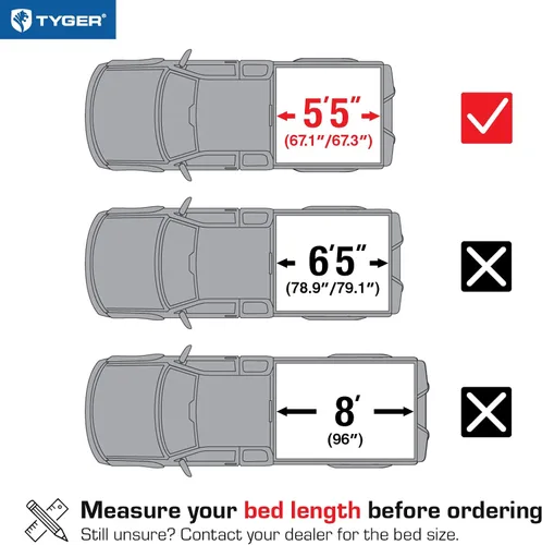 Vista 2 de Tyger Auto T3 - Funda (tonneau) suave de tres pliegues para caja de camioneta Compatible con Nissan Titan 2004-2015 sin caja Titan Caja
