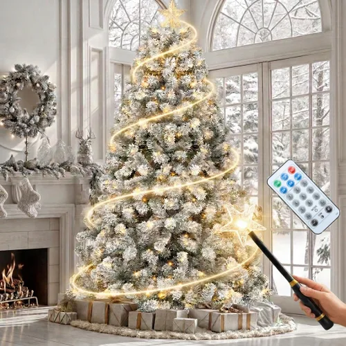 Vista 10 de YITAHOME Árbol de Navidad de Halloween negro preiluminado de 6 pies
