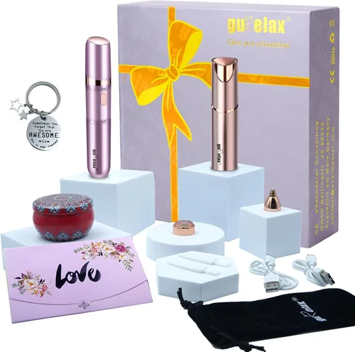 Vista 10 de Depiladora eléctrica de belleza+removedor de vello facial para mujeres, juego de regalo de dispositivo de depilación, sistema de depilación