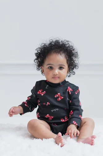 Vista 3 de Disney Minnie Mouse - Paquete de 2 mamelucos de cuello alto para niñas recién nacidas y bebés