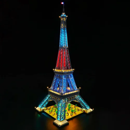 Vista 2 de VONADO Kit de luz LED para juego de torre Eiffel Lego 10307 (sin modelo), kit de iluminación Buliding compatible con juguetes de construcción Lego