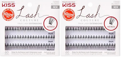 Vista 7 de Juego de extensiones de pestañas de imitación KISS Lash Couture, racimos de pestañas, 20 hebras de pestañas cada uno, longitudes variadas